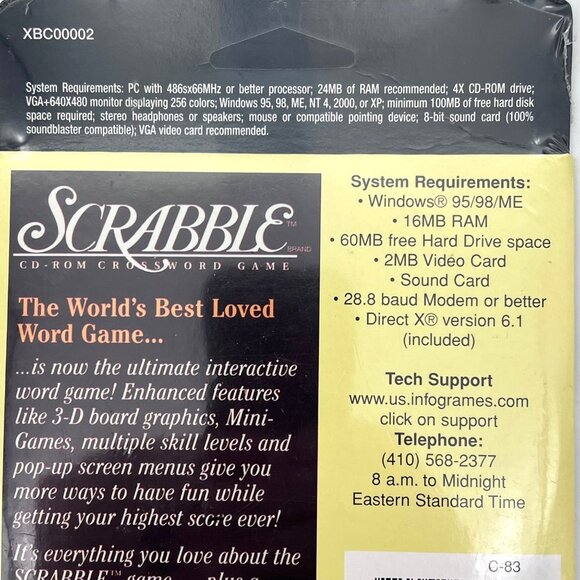 Scrabble CD-ROM Crossword Game Windows 95/98/ME Enhanced Features & Mini-Games - Picture 6 of 11